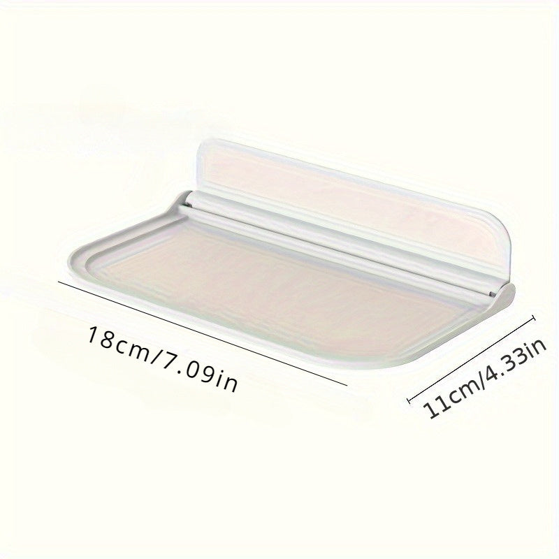 Wall-Mounted Plastic Storage Shelf with Towel Rack and Phone Holder