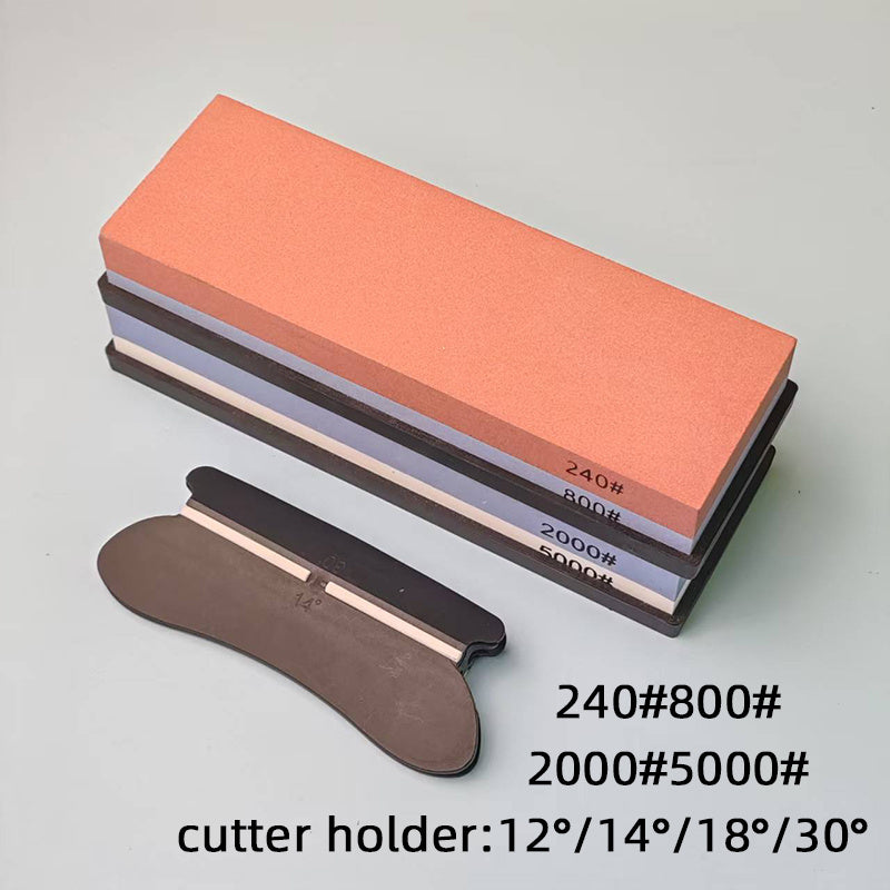 Kitchen Knife Sharpening System with Anti-Slip Base and Color Grinding Stones
