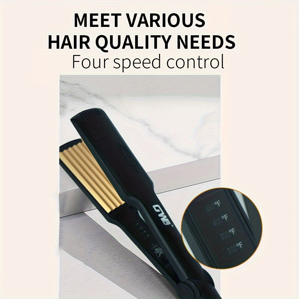 GW Mini Sochni Tekislovchi, 45W Unisex-Adult Sayohat O'lchamidagi Burama Temir, Moslashtiriladigan Harorat bilan, Alyuminiy Qotishma Isituvchi Plita, Qisqa Sochlar uchun Portativ Qorin To'lqin Klipi, Yevropa