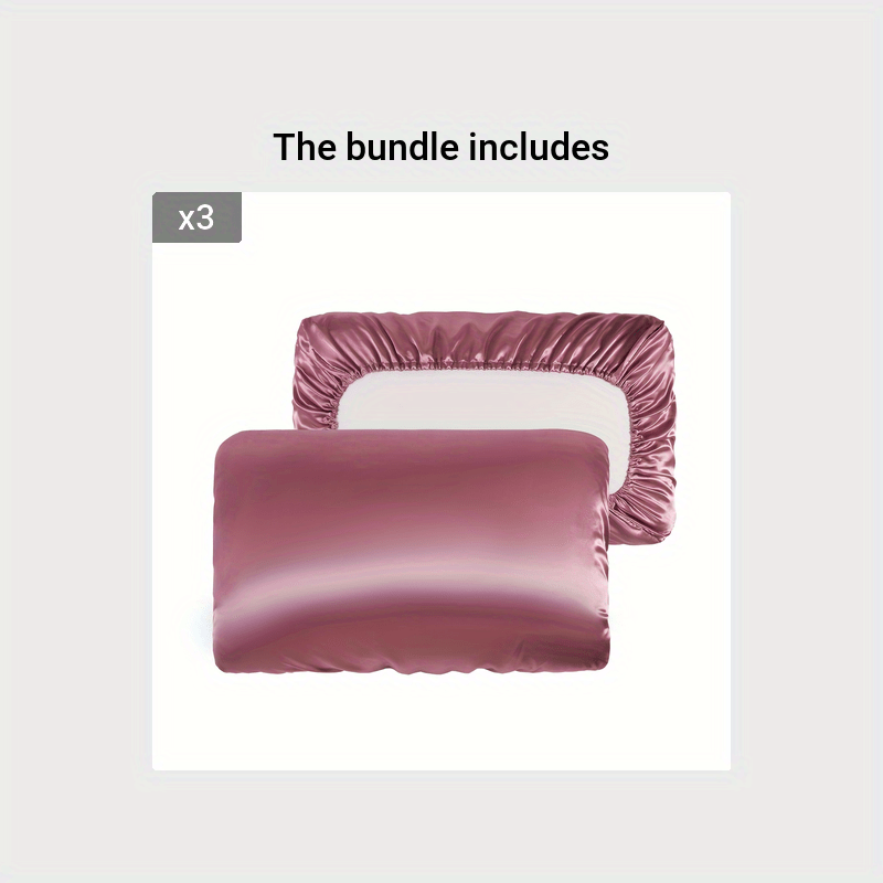 Fundas de almohada de satén transpirable con cordón elástico para un sueño cómodo, juego de dos