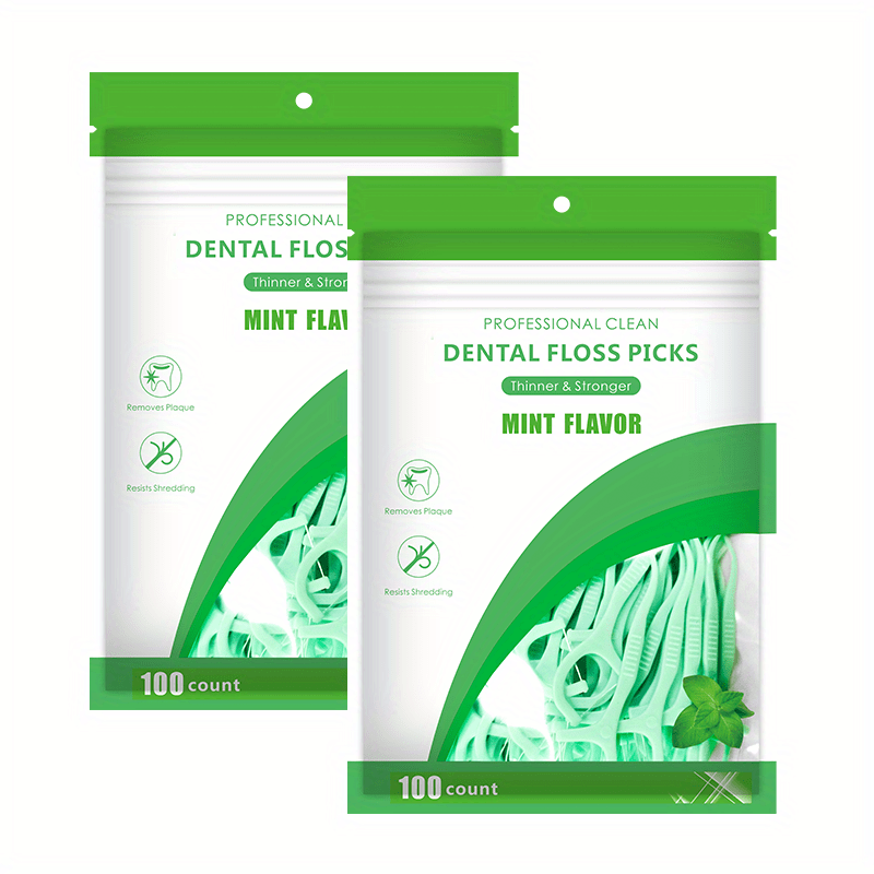 Mint Flavored Dental Flosser Picks 600 Pack Portable Deep Cleaning