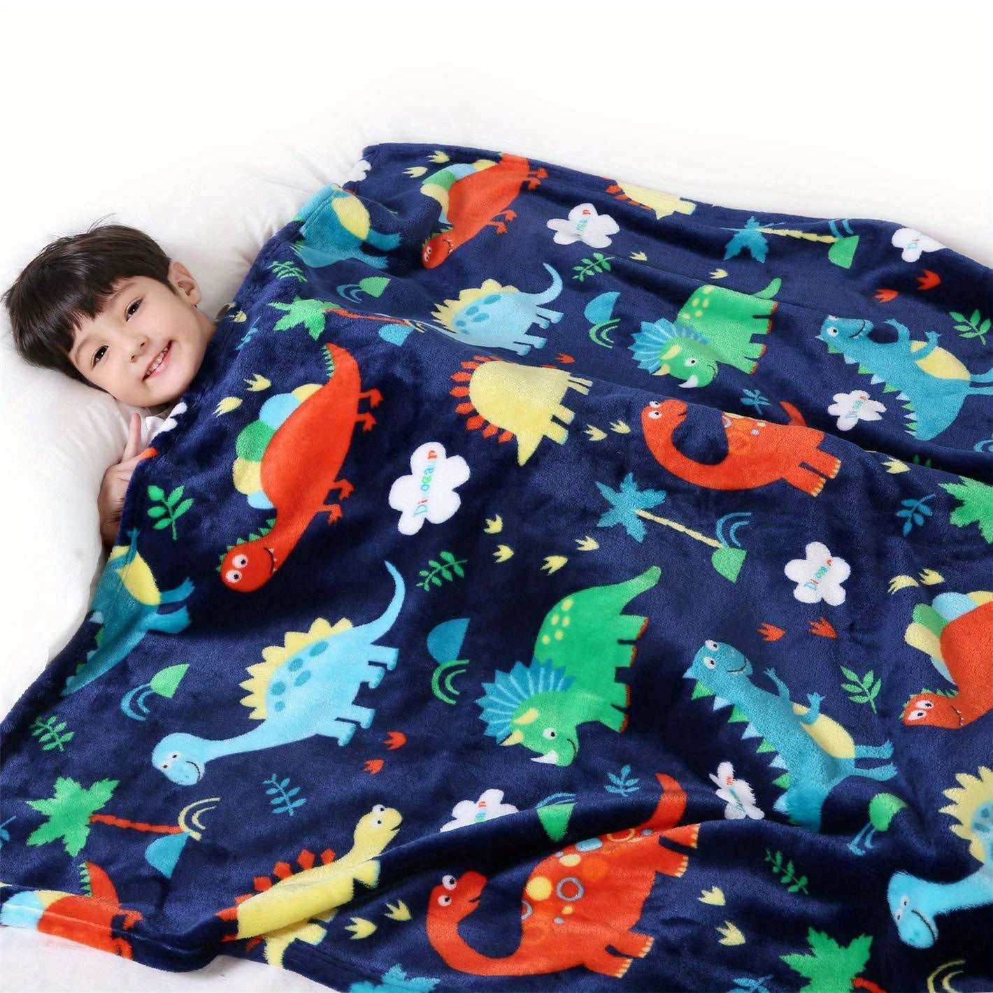Baby Dinosaur Blanket Soft Warm Fleece Crib Stroller Travel Bed for Boys Girls