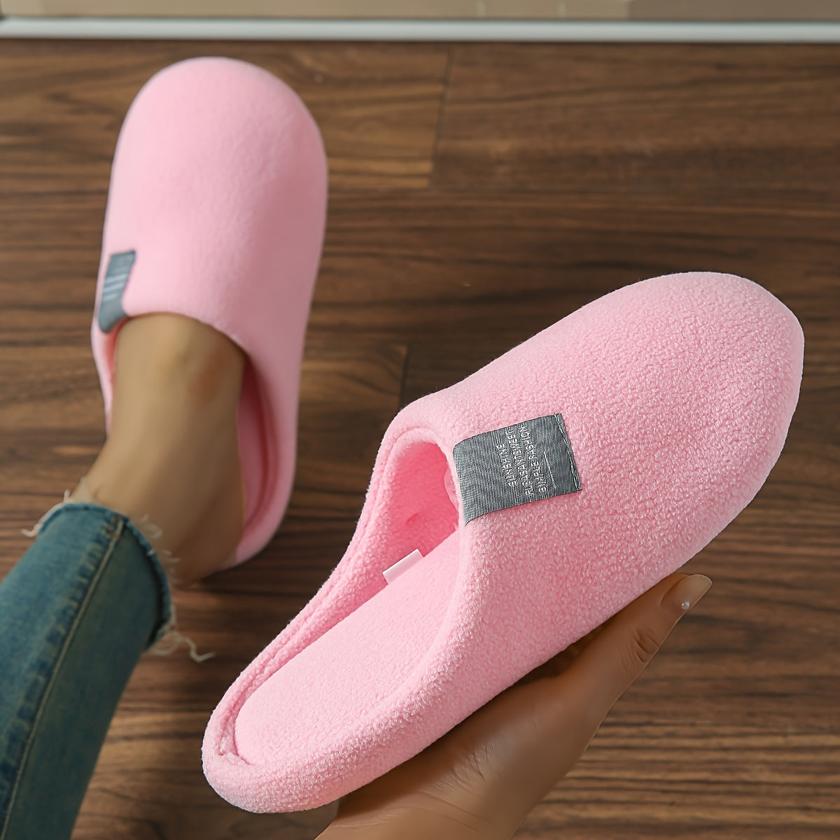 Women's Fleece Indoor Slip-On House Shoes Soft Warm Non-Slip Sole