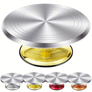 Golden Aluminum Cake Decorating Turntable for Cake, Clay, Flower Arranging