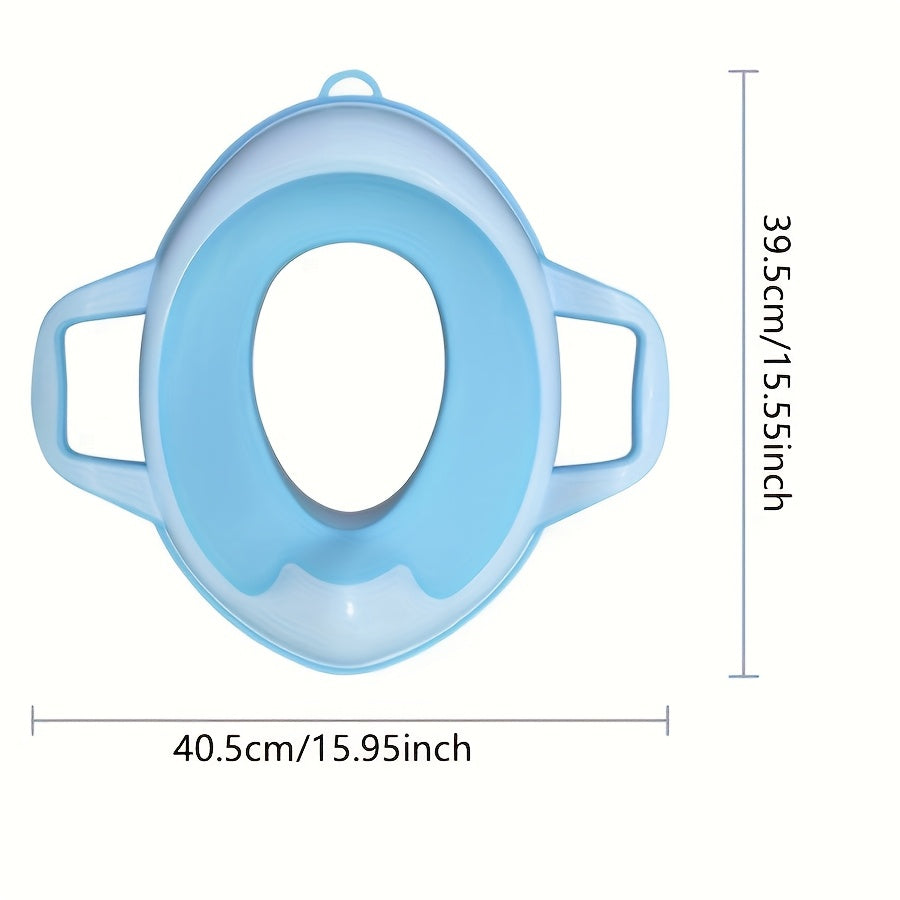 Asiento de inodoro para bebé con asas de cojín de TPE suave, tapete de entrenamiento removible para niños y niñas