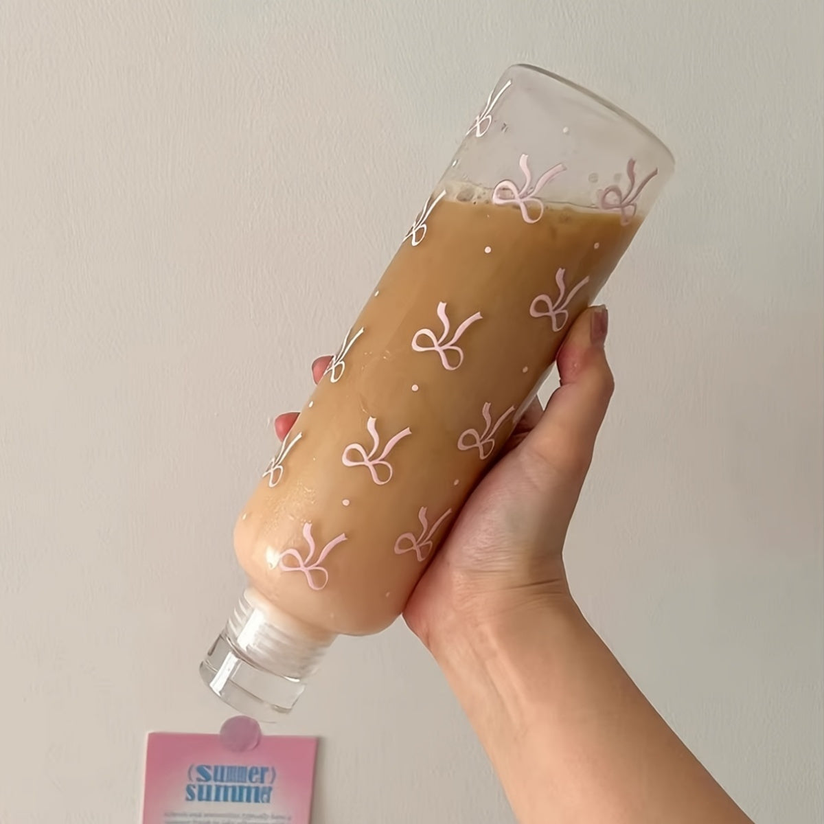 1 или 2 милые пластиковые бутылки для воды Kawaii Bow, 500 мл, с прозрачной шкалой времени. Идеально подходит для спорта, школы или использования на улице.