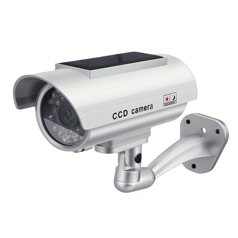Fake Security Camera with Flashing LED Light, Adjustable Mount for Indoor Outdoor Surveillance