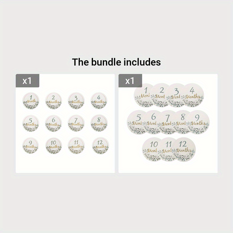 Milestone Cards for Kids, Double-Sided Holiday Designs, Monthly Growth Tracker