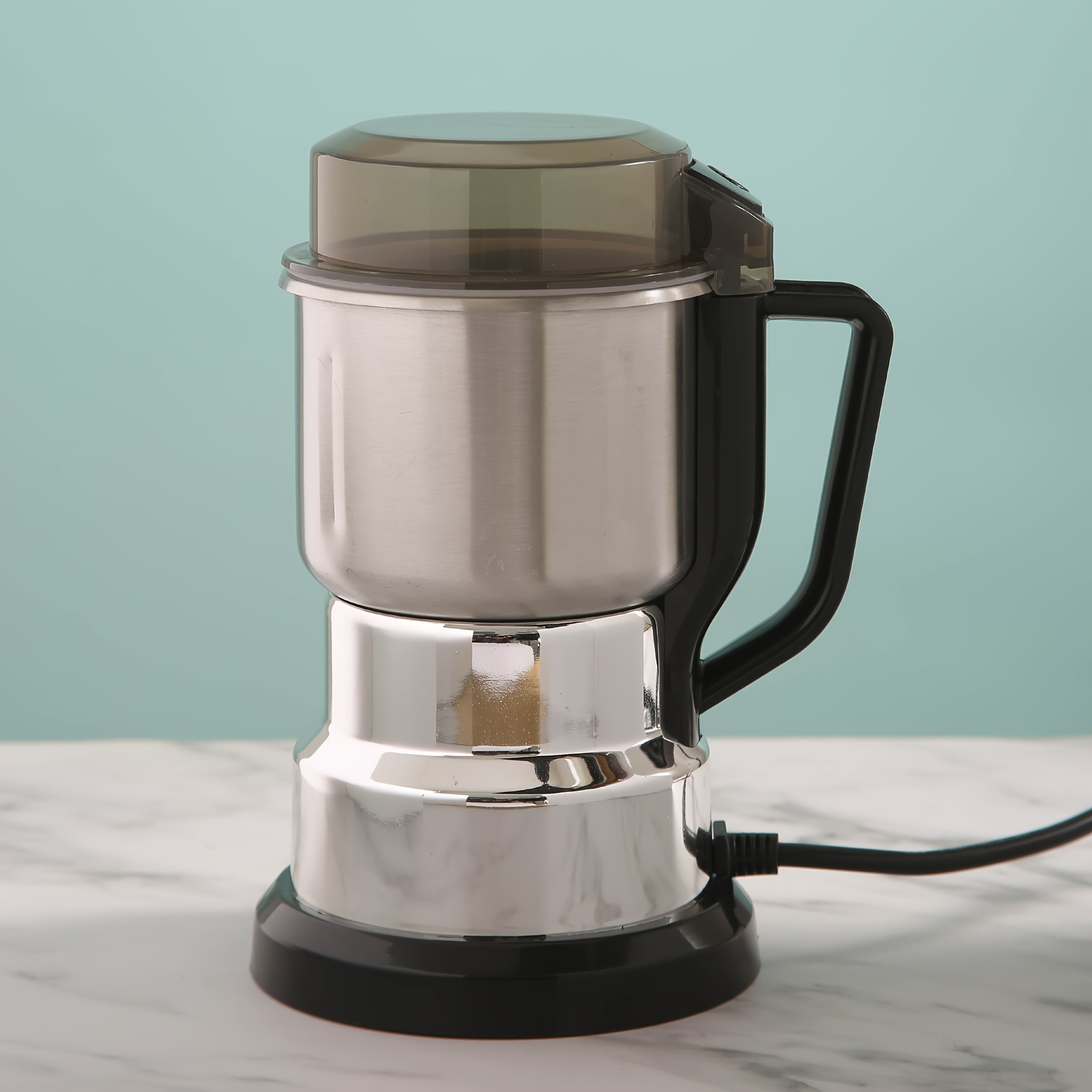 Мини-электрическая кофемолка для дома с однокнопочным управлением, защитой от перегрева, измельчением специй и зерен