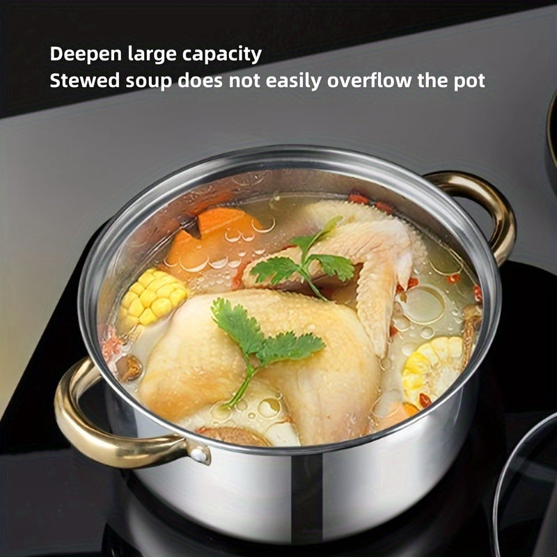 Набор посуды из нержавеющей стали из 10 предметов с крышками для супа, рагу и лапши