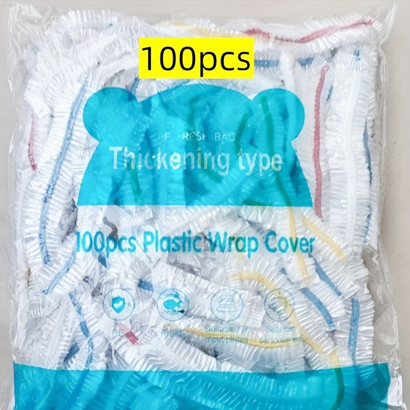 100 Rangli Elastik Plastik Oziq-ovqat O'rashlari, Bir martalik Oshxona Qoplamalari, Oziq-ovqat Sifatli PE Film