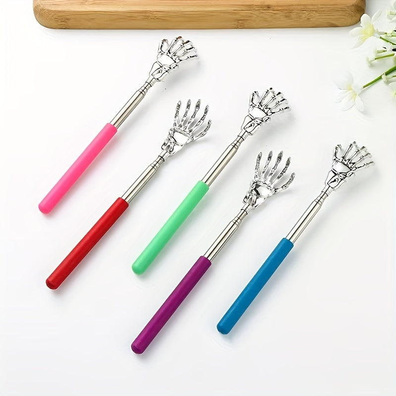 Stainless Steel Telescopic Back Scratcher for Adults and Elderly with Skeleton Hand Design