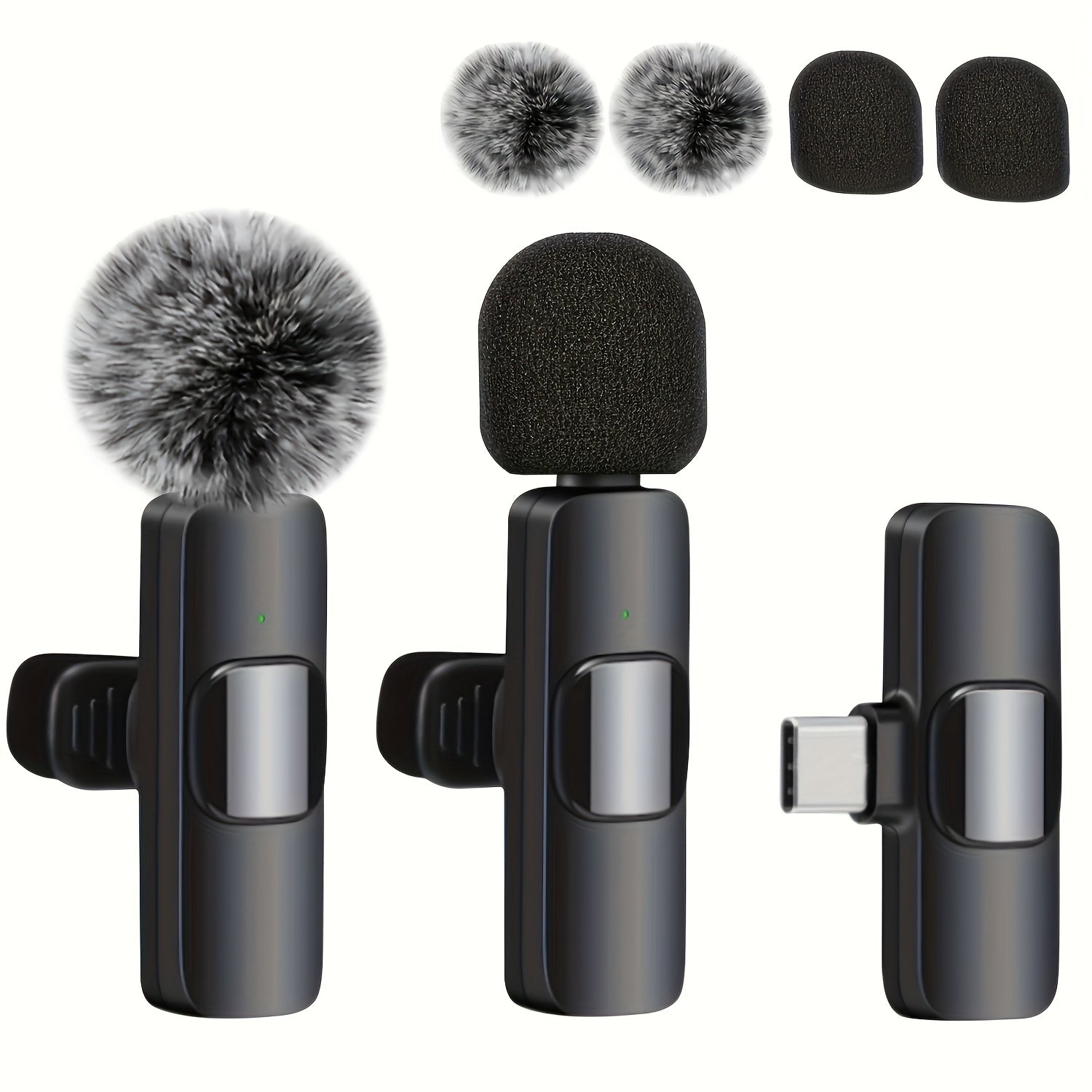 Wireless Lavalier Microphone for iPhone, Android, USB-C for Recording and Streaming