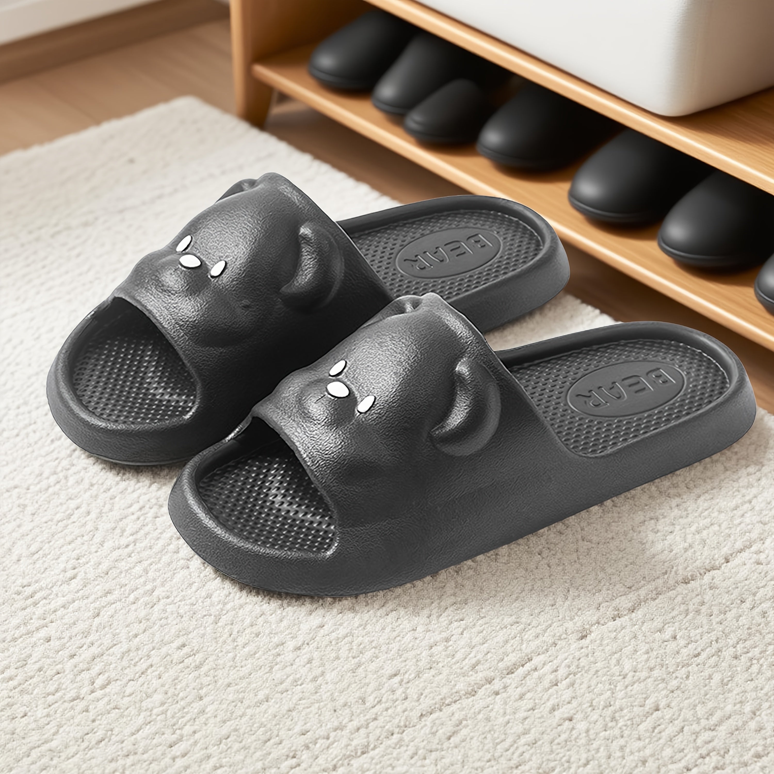 Ayollar uchun yopiladigan ichki va tashqi uy poyabzallari, pastel pushti, yashil va ko'k rangli yostiqlangan EVA uy poyabzal