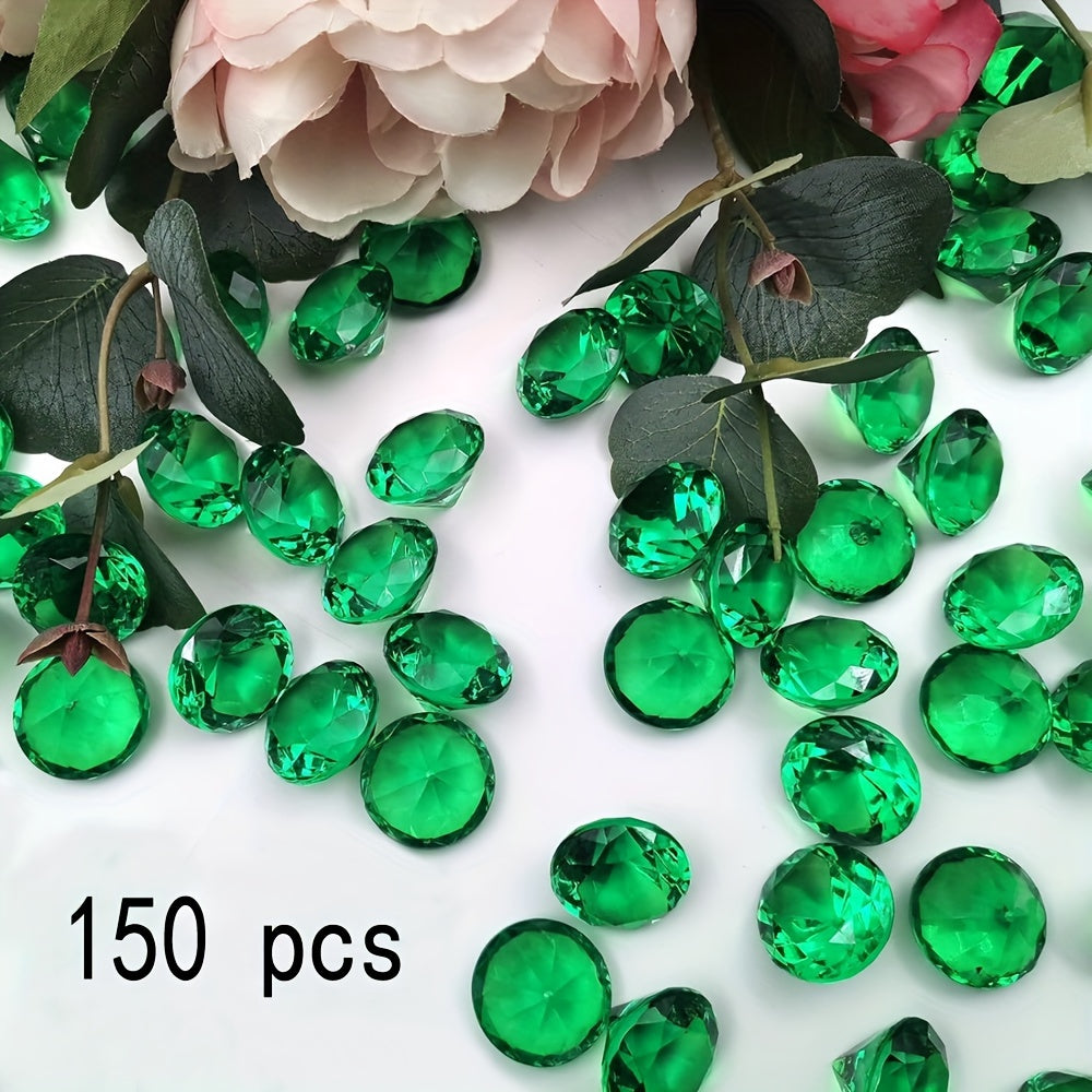 150 Pieces Clear Acrylic Diamond Crystals 0.8 Inch for Wedding Decorations