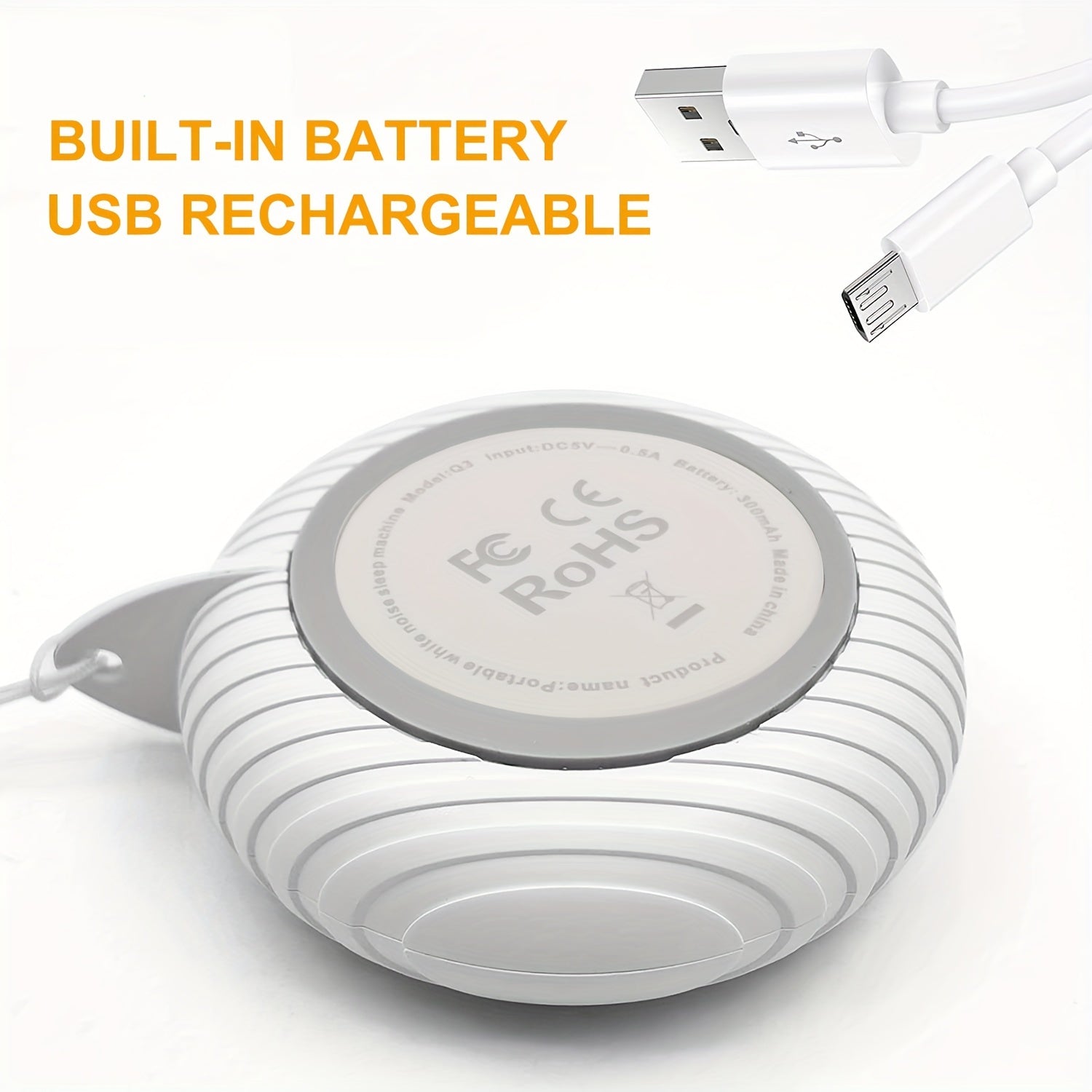 Máquina portátil de ruido blanco con 10 sonidos de la naturaleza, temporizador, batería recargable