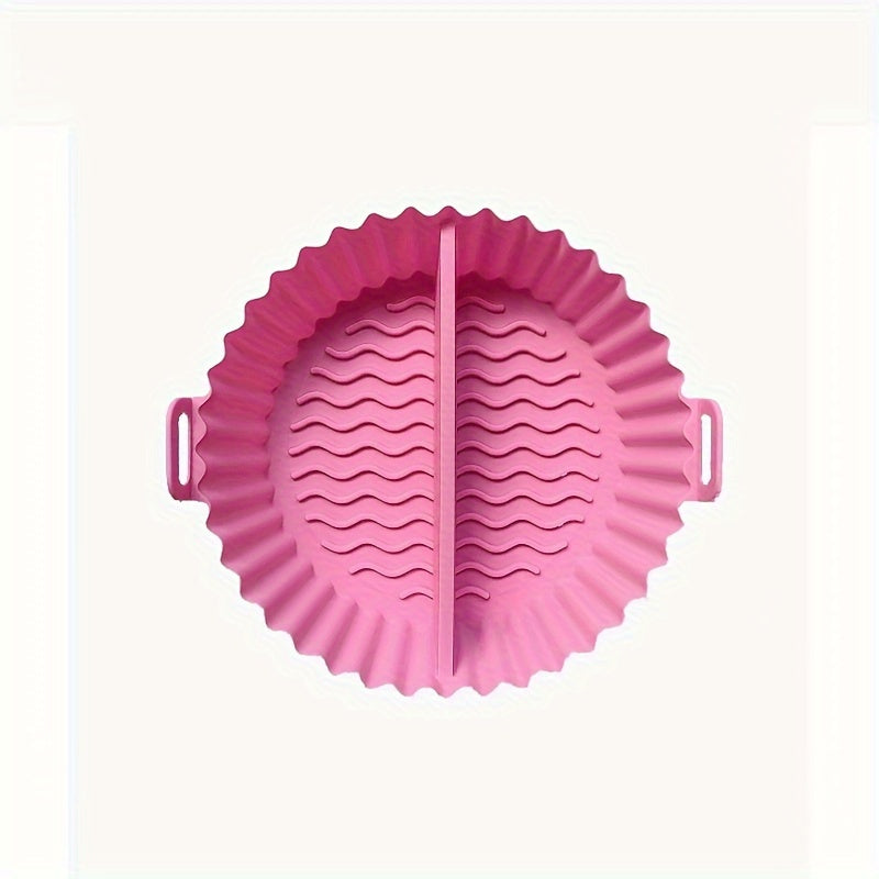 Silicone Air Fryer Liner with Divider, 19.99cm Top Diameter, Reusable Baking Tray