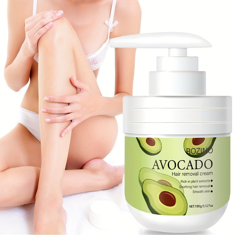 Plant-Based Avocado Hair Removal Cream for All Skin Types Painless Residue-Free