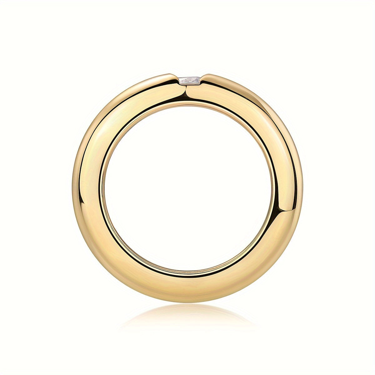 3.0mm Moissanite Silver Plated Ring with 18K Gold Accents for Women and Men