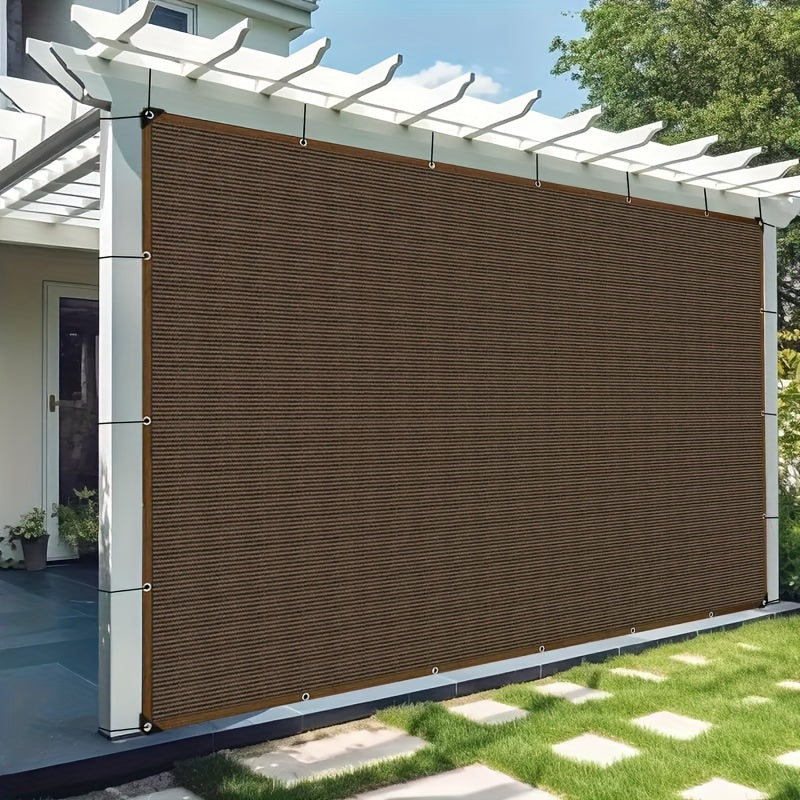 Outdoor Privacy Screen Shade Net in Coffee Brown for Pergola Patio UV Protection Grommets