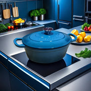 Enameled Oval Dutch Oven 5.8kg Capacity, Versatile Enamel Cookware for Soups and Stews