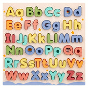Wooden Alphabet Puzzle Board for Kids 52 Pieces Uppercase Lowercase Educational Toy Ages 3+