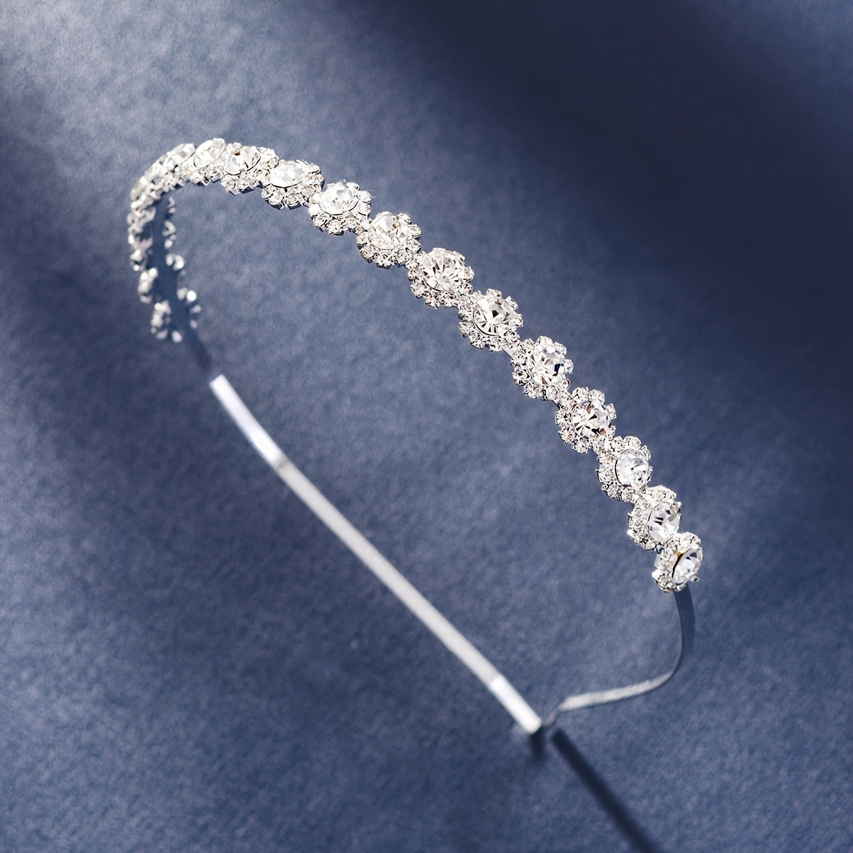 Bridal Wedding Tiara Rhinestone Flower Headband Vintage Hair Accessory for Brides