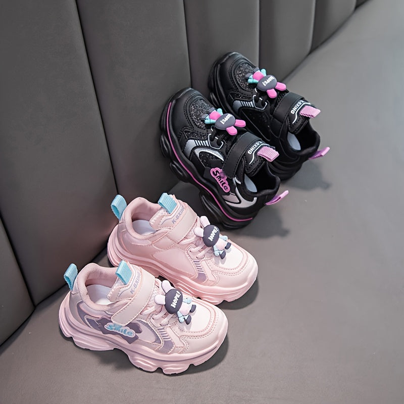 Kids Casual Shoes Boys Girls Low Top PVC Fabric Hook and Loop Fastener