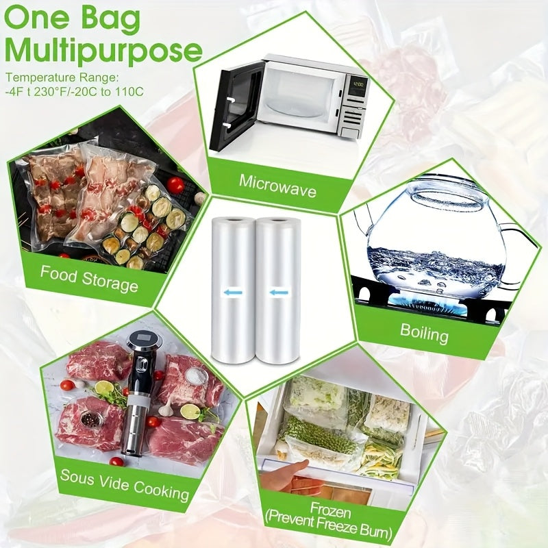 3 Meter Roll Vacuum Sealing Bags in PE PA Material Green Indicator White BPA-Free Tear-Resistant Suitable for Sous Vide Meal Prep Beef