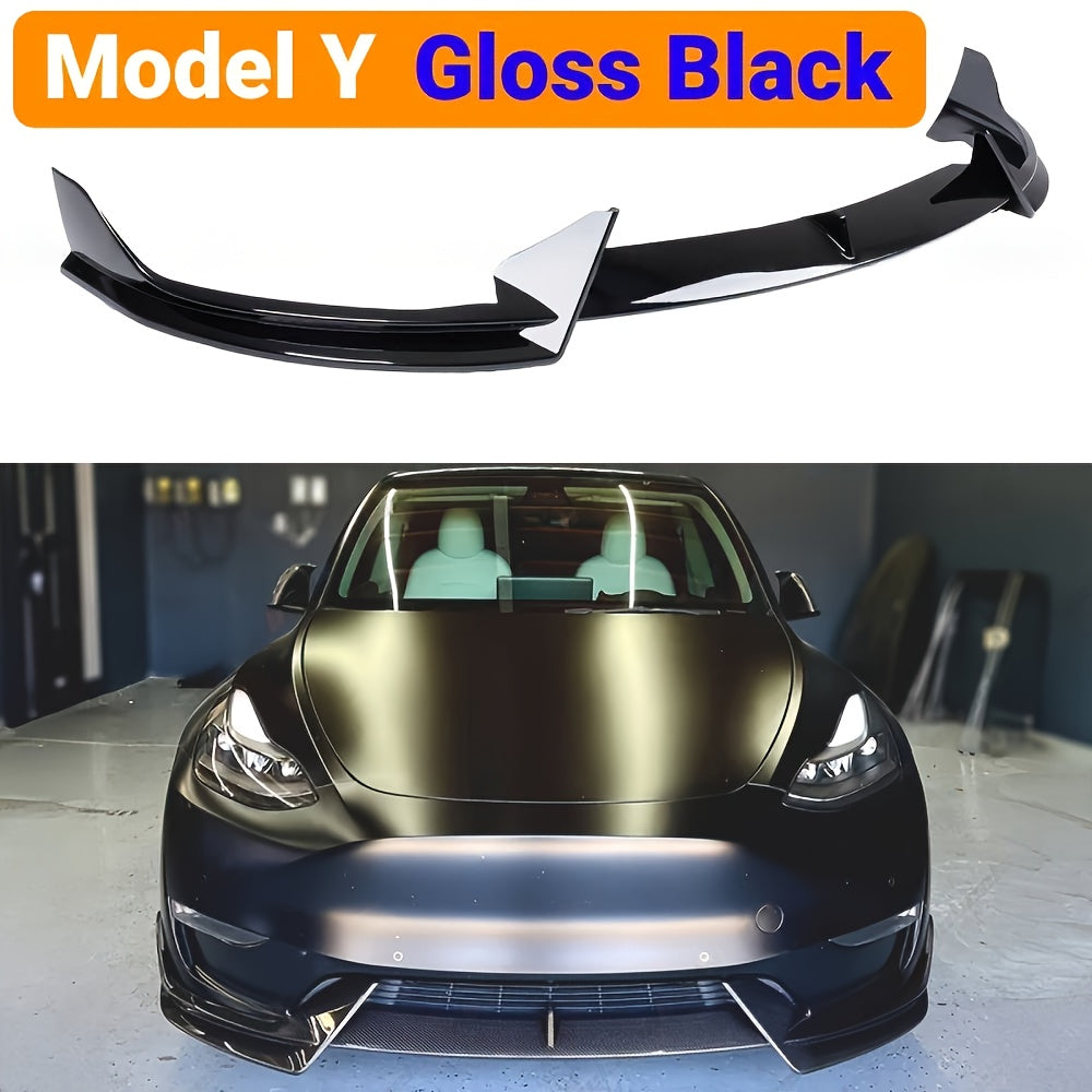 Car Front Lip Spoiler Splitter Body Kit for Tesla Model 3 and Y Glossy Black