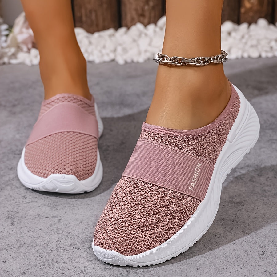 Women's Breathable Slip-On Sneakers Lightweight PVC Sole Comfortable Casual Shoes for All Seasons