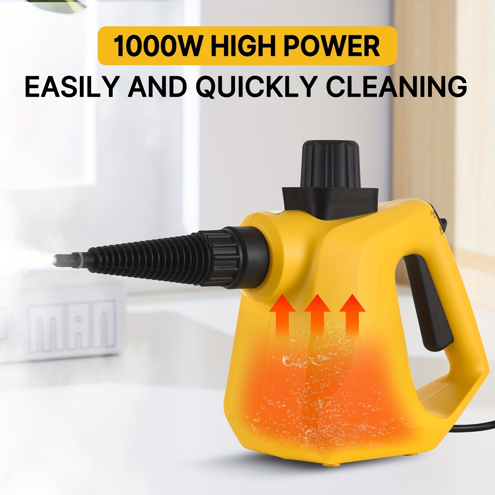 Portable Handheld Steam Cleaner with 9 Accessories for Home and Car Cleaning