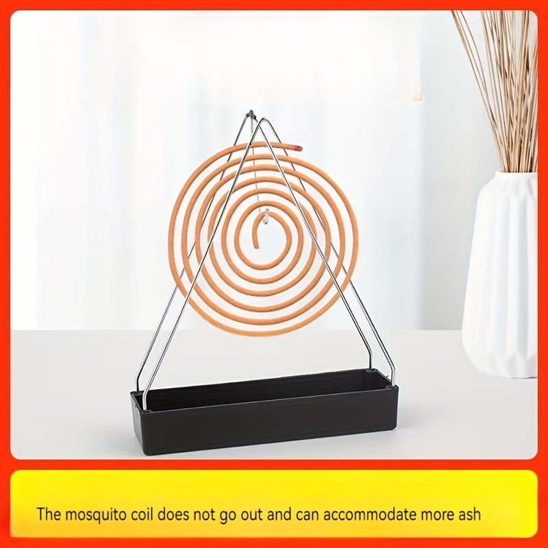 Iron Mosquito Incense Holder Triangle Design Black Metal Burner for Sandalwood and Repellent Sticks