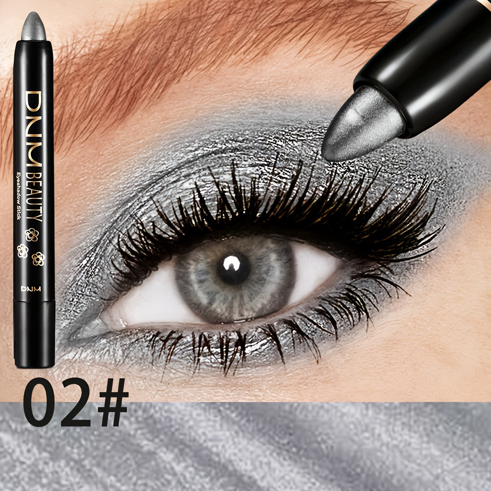 Women 15-Color Eyeshadow Stick Set Waterproof Glitter Shimmer Dual-Ended