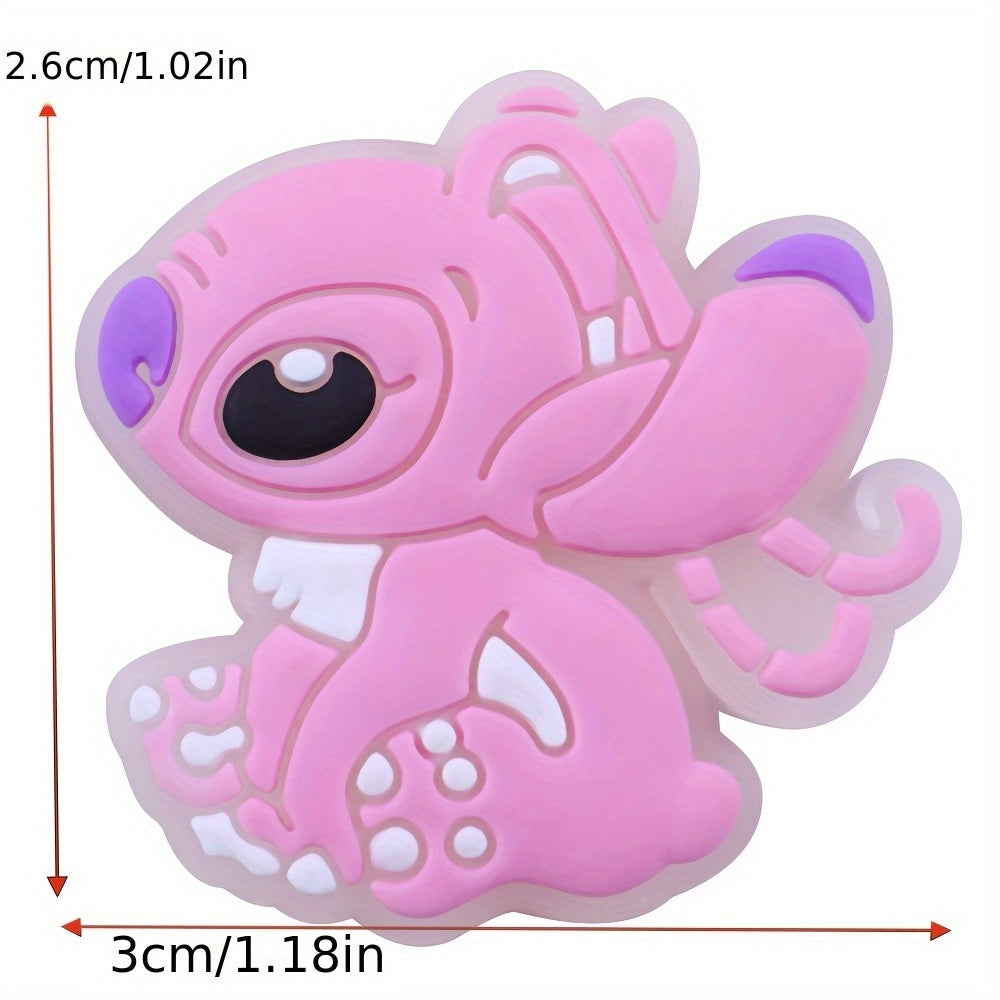 Kids Glow-in-the-Dark Stitch Shoe Charms Detachable Clips for Shoes