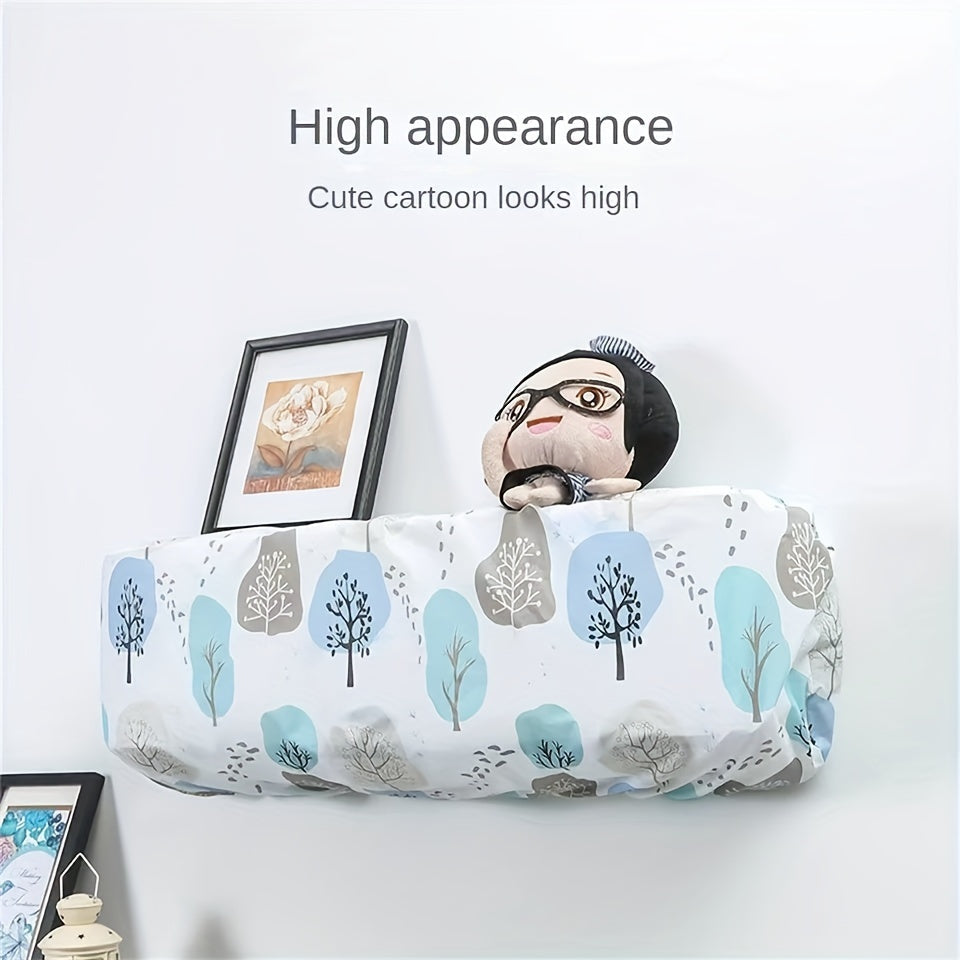 Water-Resistant Air Conditioner Dust Cover with Stylish Pattern, Stretchable Wall Guard