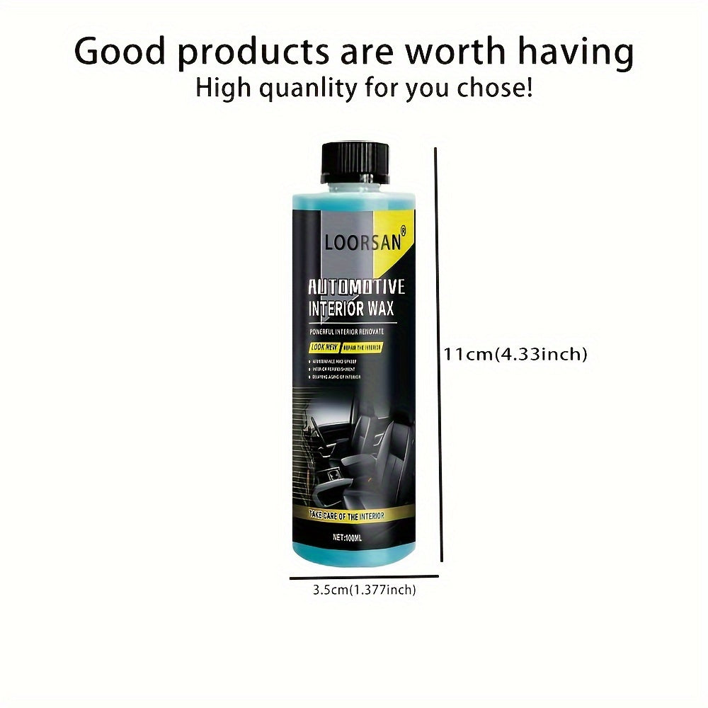 Auto Interior Restorer for Plastic and Faux Leather, Quick Polishing
