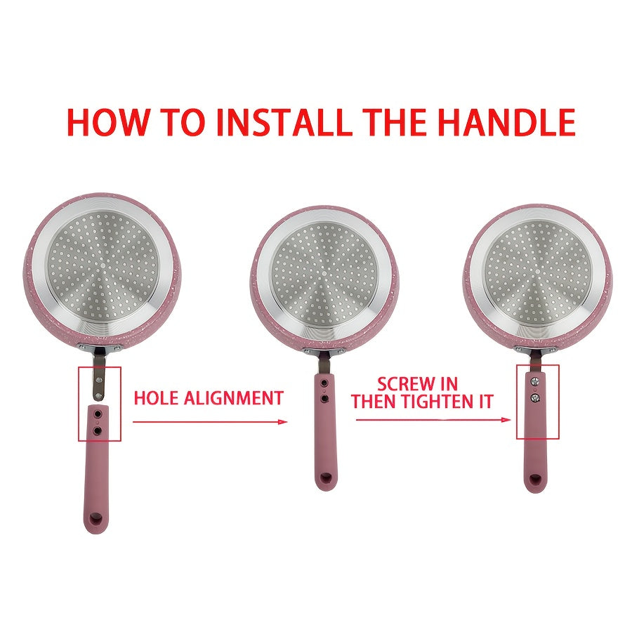 Non-Stick Aluminum Cookware Set with Crepe Pan and Easy-Grip Handle for Breakfast