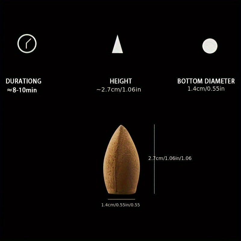 120 dona tabiiy orqaga oqadigan tutun konusi uchun meditatsiya, yoga, suv toshqini pechlari, uy tozalash