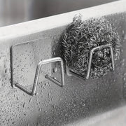 Stainless Steel Sponge and Scrubber Holder with Draining Hooks for Kitchen Bathroom