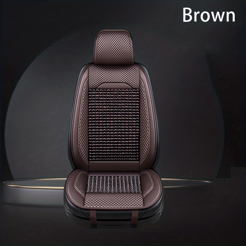 Wooden Bead Car Seat Cover Breathable Durable Faux Leather Non-Woven Fabric