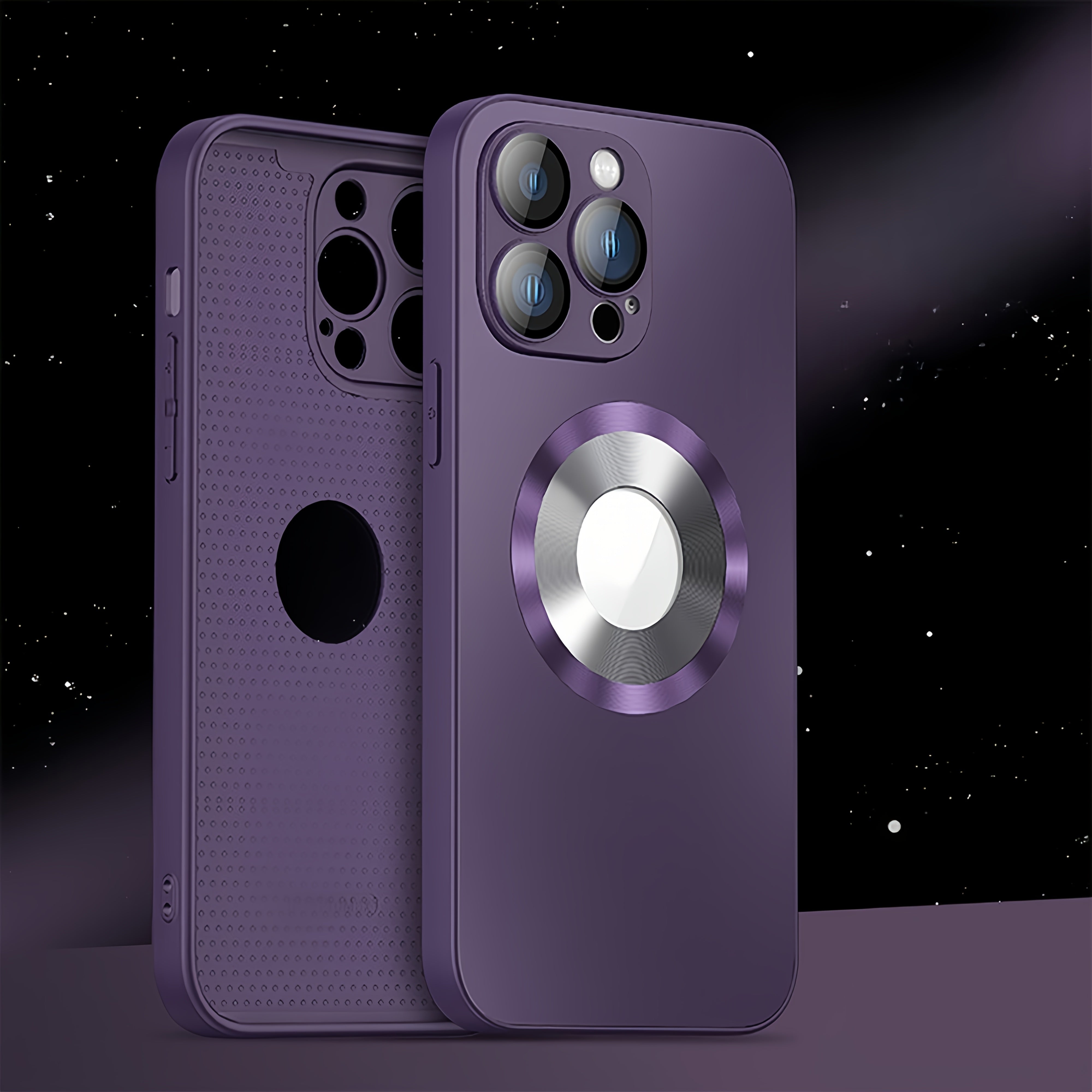 Роскошный металлический чехол для телефона из титана с полым логотипом, разработанный для Iphone 16-11 Pro Max Plus. Особенности включают магнитную беспроводную зарядку, защиту объектива камеры от ударов.