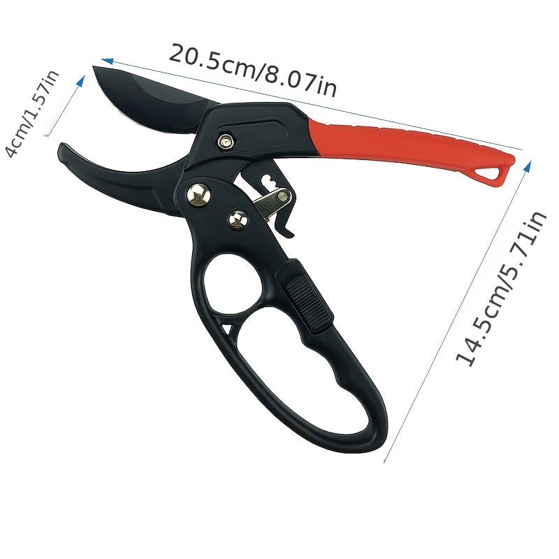 Professional Ratchet Anvil Pruning Shears with Segmented Pulley and Reinforced Handle