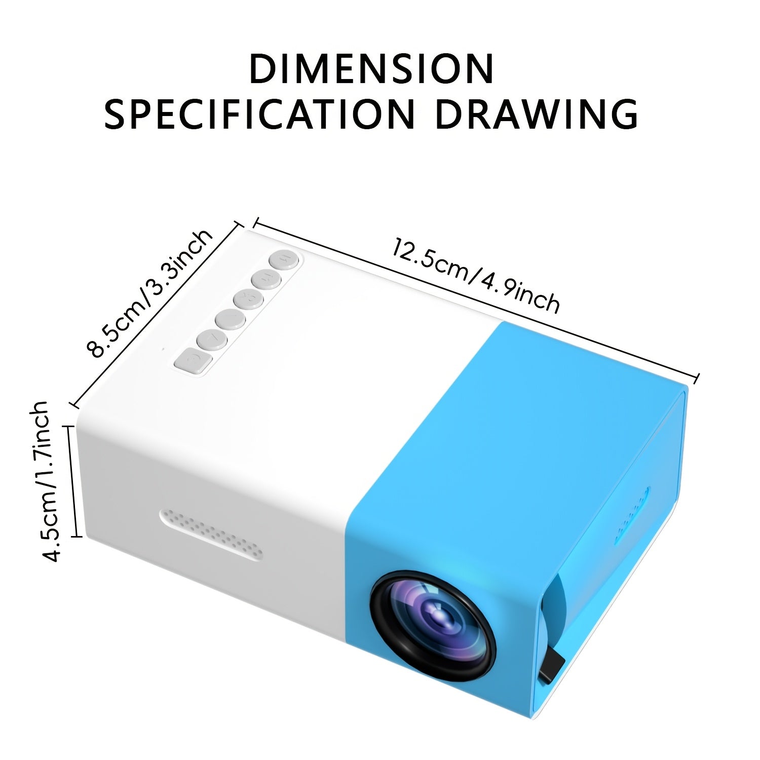 Mini Projector LED Portable Home Cinema 1280x720 HD 30000H Playtime Remote
