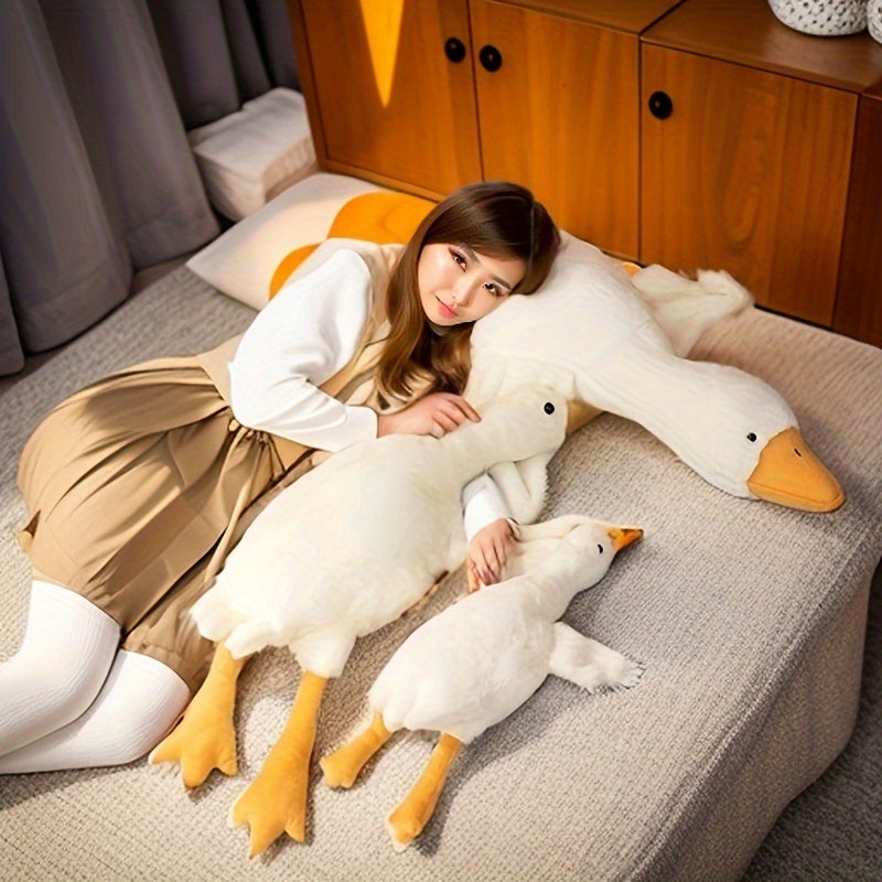 Yumshoq oq g'oz plush yostiq yotoqxona qulayligi yoki divan bezaklari uchun mukammal; qizlar uchun ideal tug'ilgan kun yoki bayram sovg'asi.