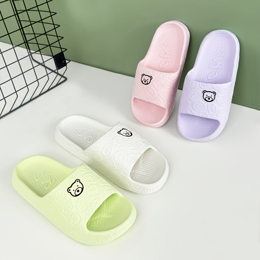 Unisex Cartoon Bear Slippers Soft EVA Non-Slip Bedroom Slides