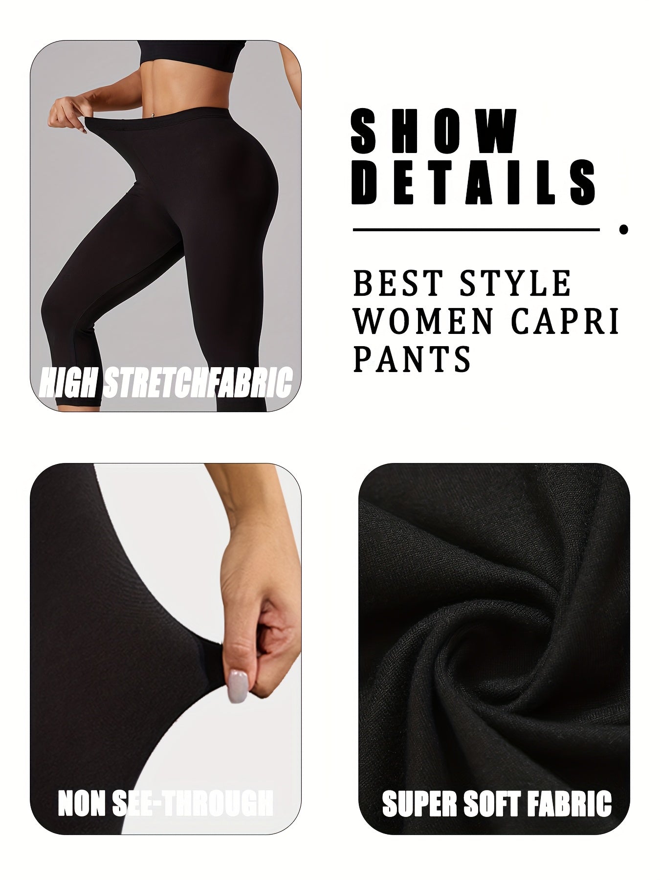 Plus Size Women's Soft Capri Pants for Workout and Yoga Athletic Leggings