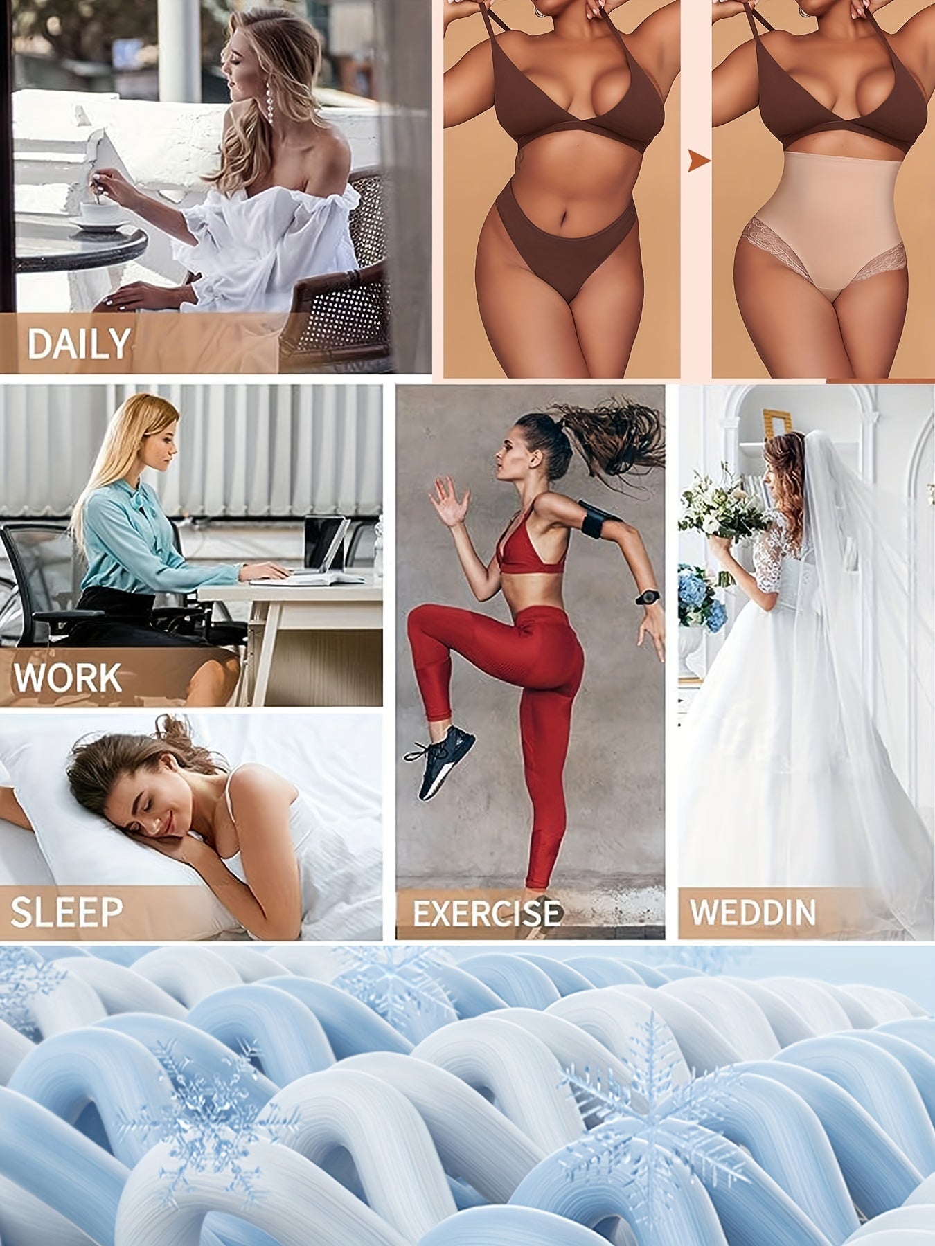 Tangas moldeadores de cintura alta para mujer, control de abdomen, ropa interior de compresión de encaje sólido