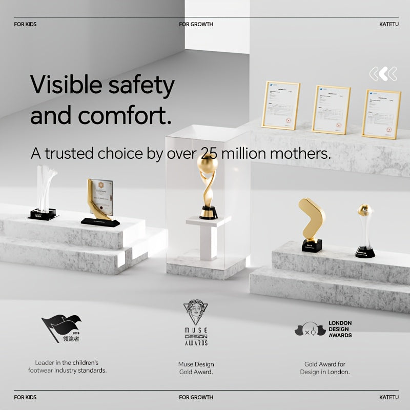 Bolalar uchun yengil, sirpanmaydigan taglikka ega va ichki va tashqi o'yinlar uchun nafas oladigan to'r dizayni bilan mo'ylovga qarshi sandallar.