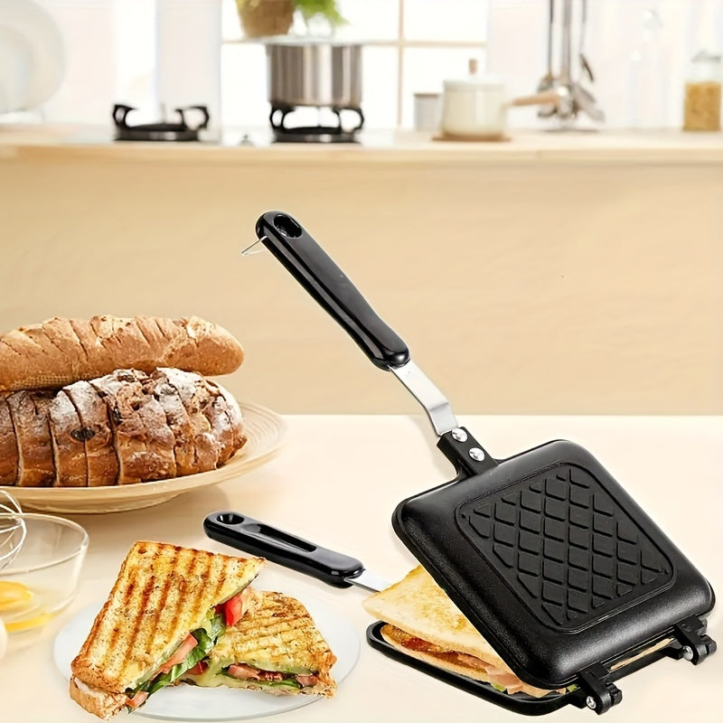 Non-Stick Double-Sided Sandwich Maker for Gas Stove Cooking